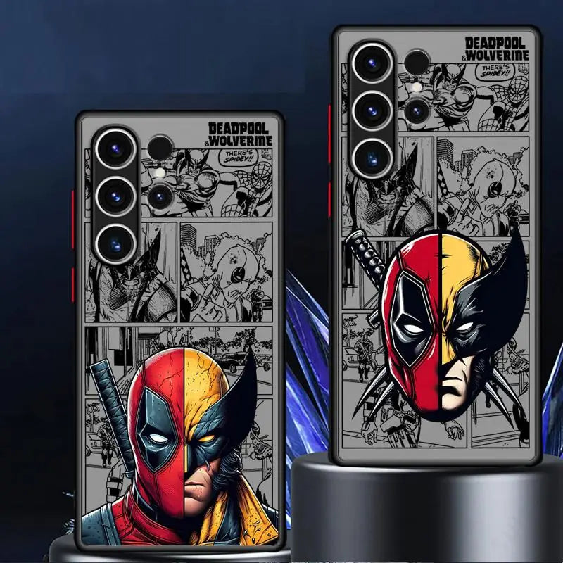 Deadpoollll And Wolverine Matte Phone Case for Samsung Galaxy S24 Ultra S23 S22 S21 Plus S20 FE Note 20 Ultra 10Plus Cover