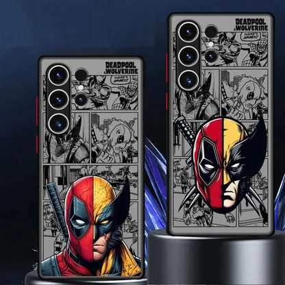 Deadpoollll And Wolverine Matte Phone Case for Samsung Galaxy S24 Ultra S23 S22 S21 Plus S20 FE Note 20 Ultra 10Plus Cover