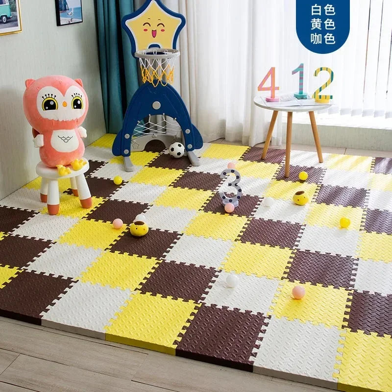 12 Uds. Alfombra de espuma para juegos de bebés, alfombra de rompecabezas para niños, baldosas de ejercicio entrelazadas, alfombras, baldosas de suelo, alfombra de juguete, alfombra suave de 30*30*1cm