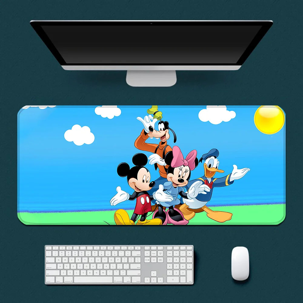 Cute Anime Mickey Minnie Mousepad HD Printing Computer Gamers Locking Edge Non-slip Mouse Pad XXL90x40cm Keyboard PC Desk Pad