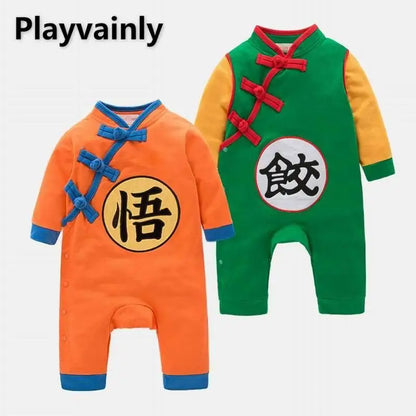 2026 Spring New Baby Boy Romper Cotton Chinese style Long Sleeve Romper Newborn Overalls Baby Clothes 0-2Y E12391