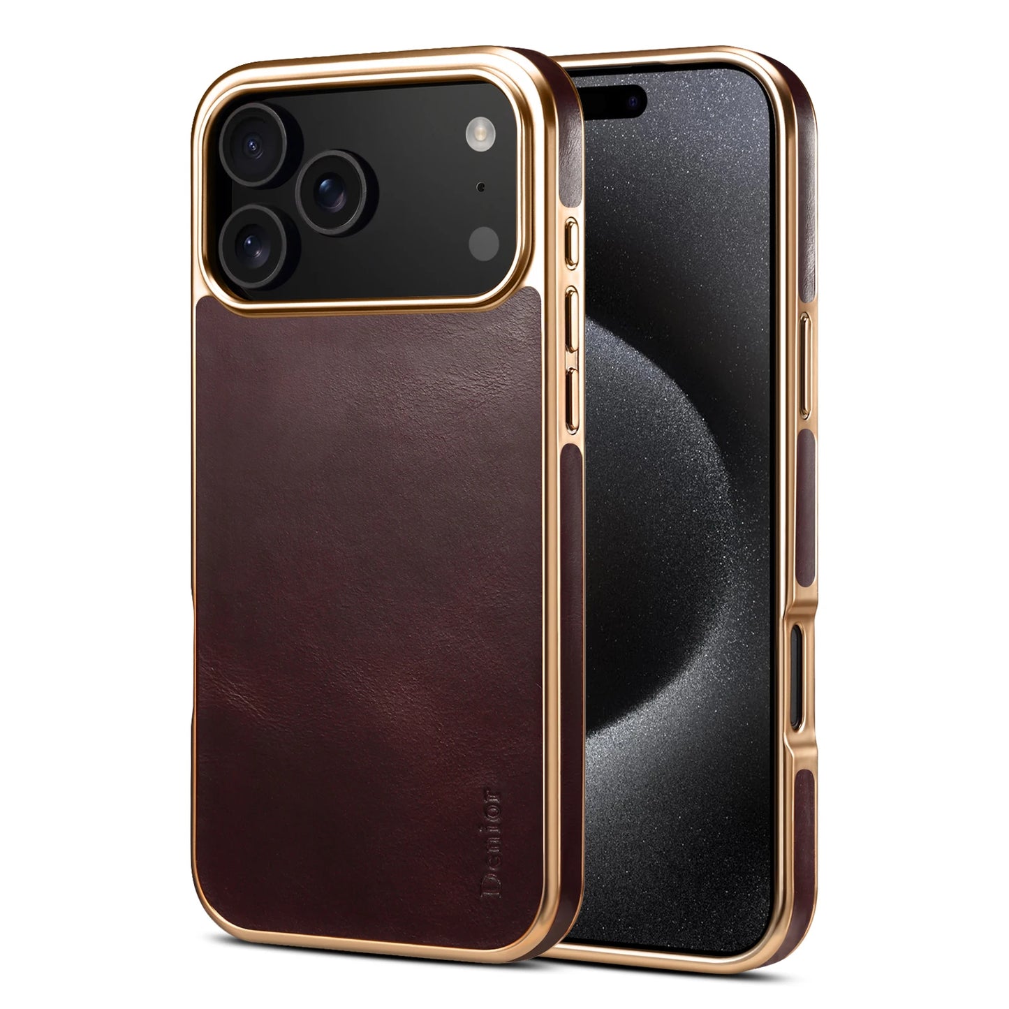 Luxury Oil Wax Cowhide Leather Case for iPhone 16 Pro Max 17 Air 15 Plus 14 Pro 13 12 Lens Electroplating Protective Phone Cover