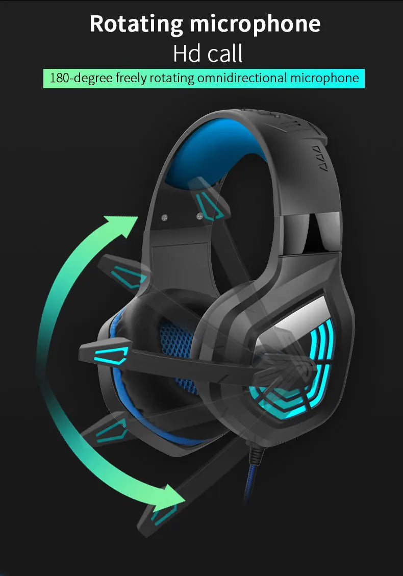 G7 Gaming Headset With Noise-cancelling Microphone Surround Sound 3.5mm Wired LED Lights Gaming Headset For Gamers PC Laptop