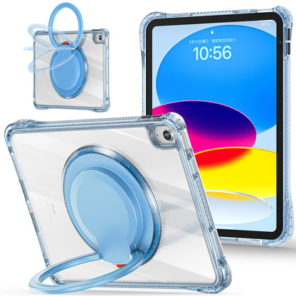 For ipad 10th Generation Case 10.9 inch 2022 Shockproof Transparent Wrist Strap Rotating Stand For ipad 10th A2757 A2777 A2696