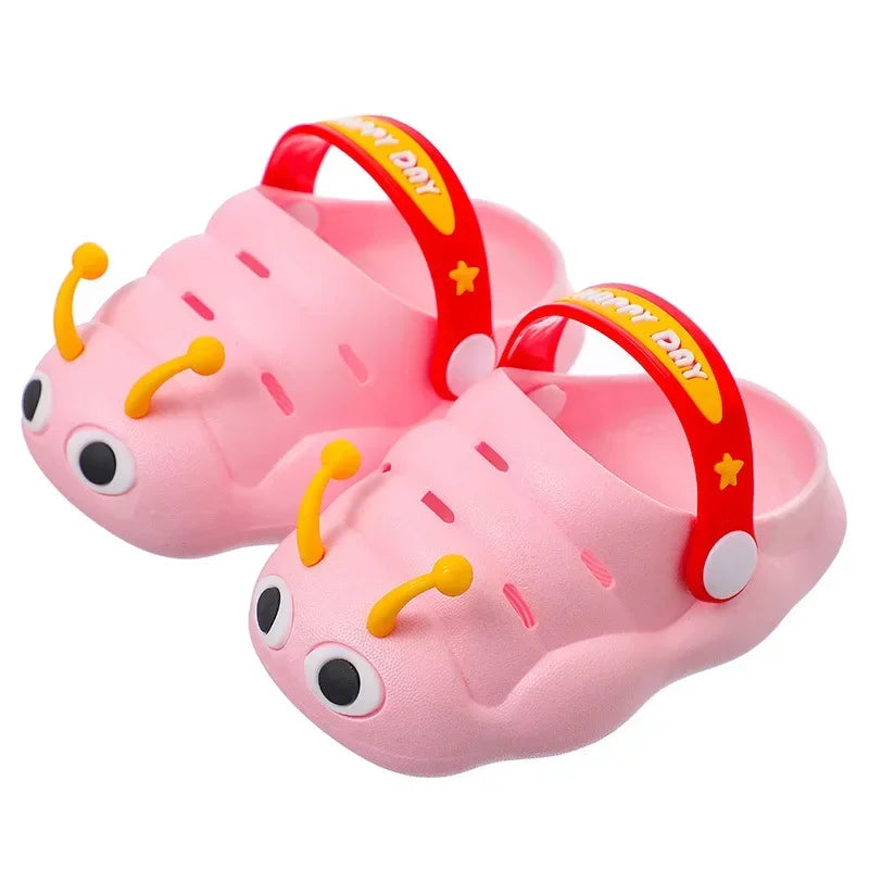 Summer Slippers For Children Cold Slippers Indoor Non-Slip Soft Bottom Comfort Cute Baby Hole Shoes Boys Girls