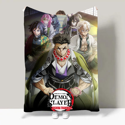 ANIME DEMON SLAYER Blanket Design Lightweight  For Dorms, Naps, Living Room, Office,Sofa,All-Season