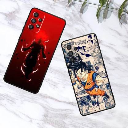 Anime Goku phone cases for Samsung A53 A52 A33 A32 A51 A71 A21S A13 A73 A50 A22 A23 A03 A72 A54 A12 5G Black Phone Case