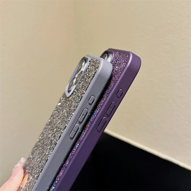 Luxury Shiny Diamond Phone Case For iPhone 16 15 14 Pro Max Plus 16SE 13 12 11 Fashion Star Diamond Soft Rubber Protective Cover