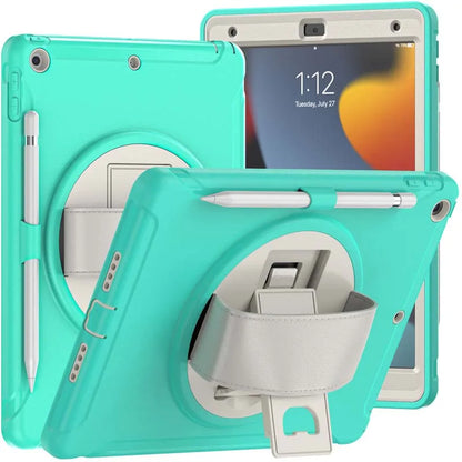 360 Degree Rotate Stand Case For iPad 9 8 7 7th 8th 9th Generation 10.2 inch Drop Resistance Cover with Pencil Holder Hand Strap