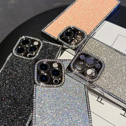 Luxury Diamond Sequin Bling Glitter Case For iPhone 16 15 14 13 Pro Max Electroplated Soft Silicone Shockproof Bumper Cover