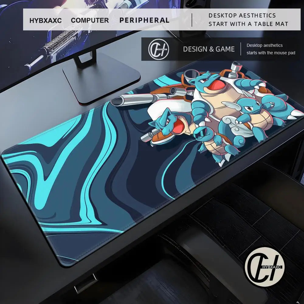 Anime Pokemon Mouse Pad Gengar Greninja Mewtwo Charizard Eevee XXL Mousepad Computer Keyboard Pad Manga Accessories Desk Mat