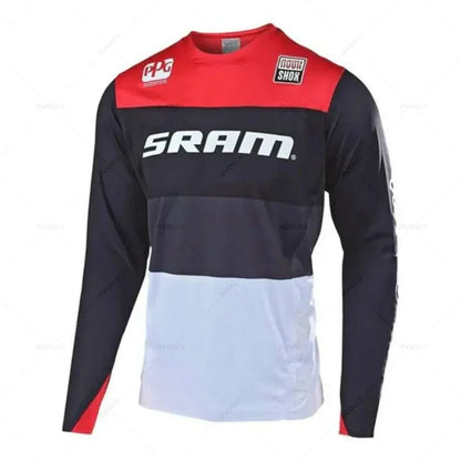 Cycling Bike Shirts New Sram Downhill Jerseys Long Short Sleeves MTB Offroad DH Motorcycle Jersey Motocroswear Bicycle Clothing