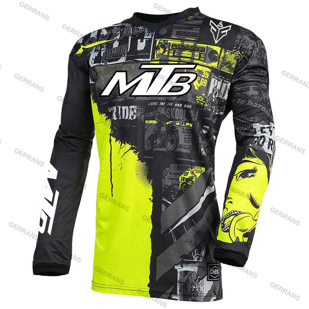 Ggrrans mtb Jerseys  Mountain Bike MTB Shirts Offroad Long sleeve Motorcycle Motocross Sportwear Racing Bike Cycling Clothing