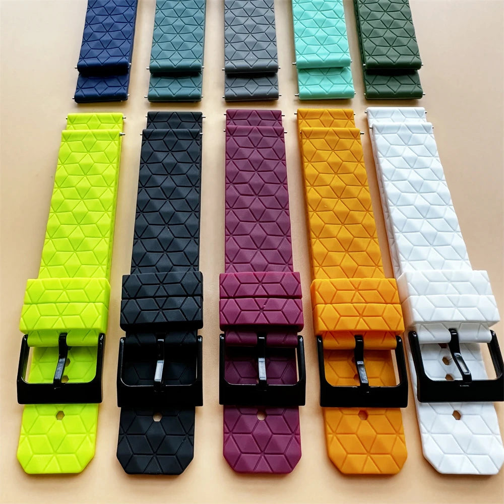20mm 22mm Sports Football Pattern Silicone Watch Straps For Samsung Galaxy Watch 6 5 Pro 44mm 40mm 4 6 Classic 43mm 47mm Band