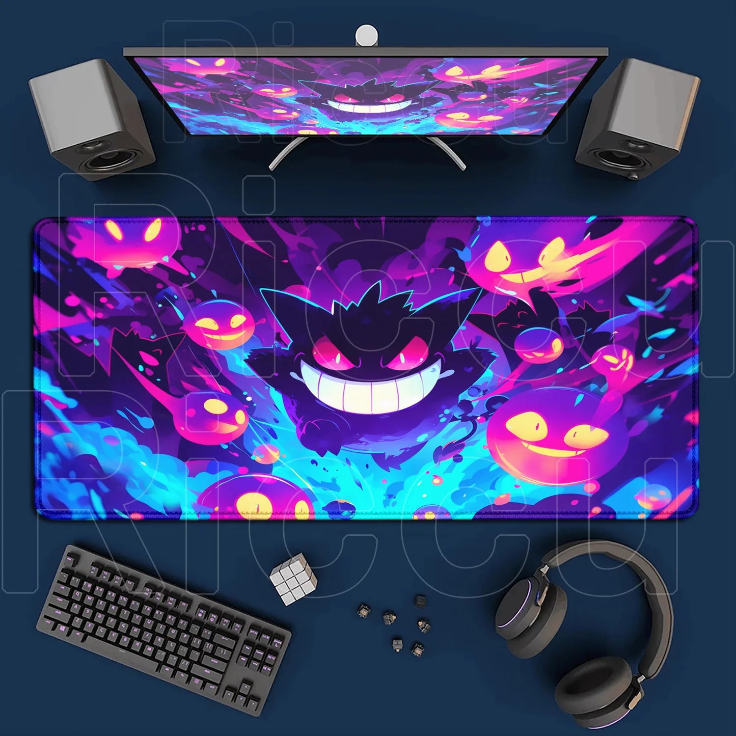 2026 New P-pokemon Gengar Wallpaper Cool Mouse Pad Gaming Large Anime Desk Keyboard Mats Non-slip Rubber Speed E-sports Mousepad