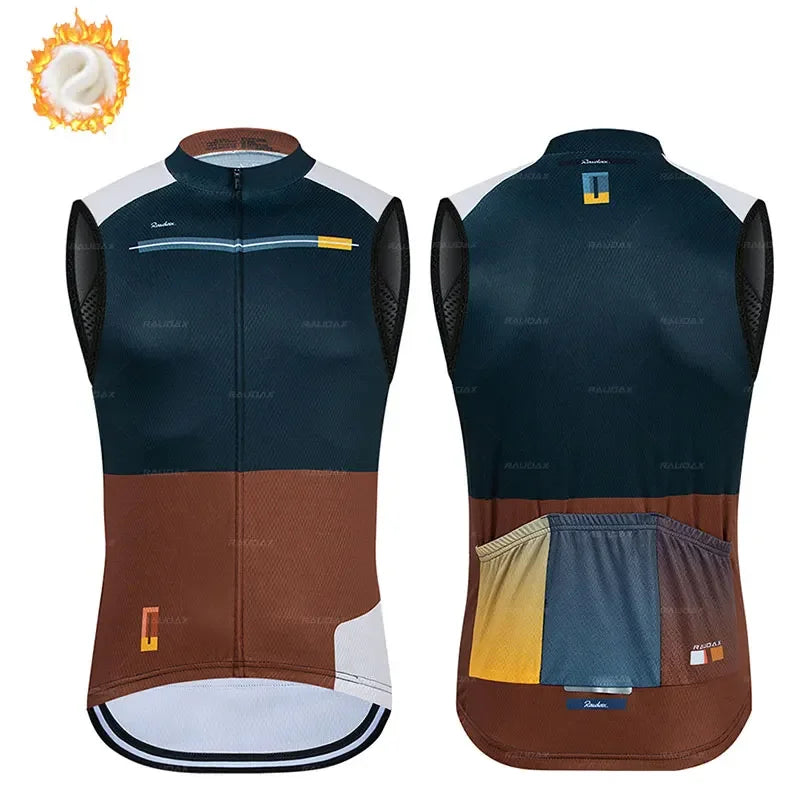 Winter Thermal Fleece Cycling Vest New Raudax Team Winter Sleeveless Cycling Vest MTB Road Bike Cycling Tops Warm Cycling Jacket