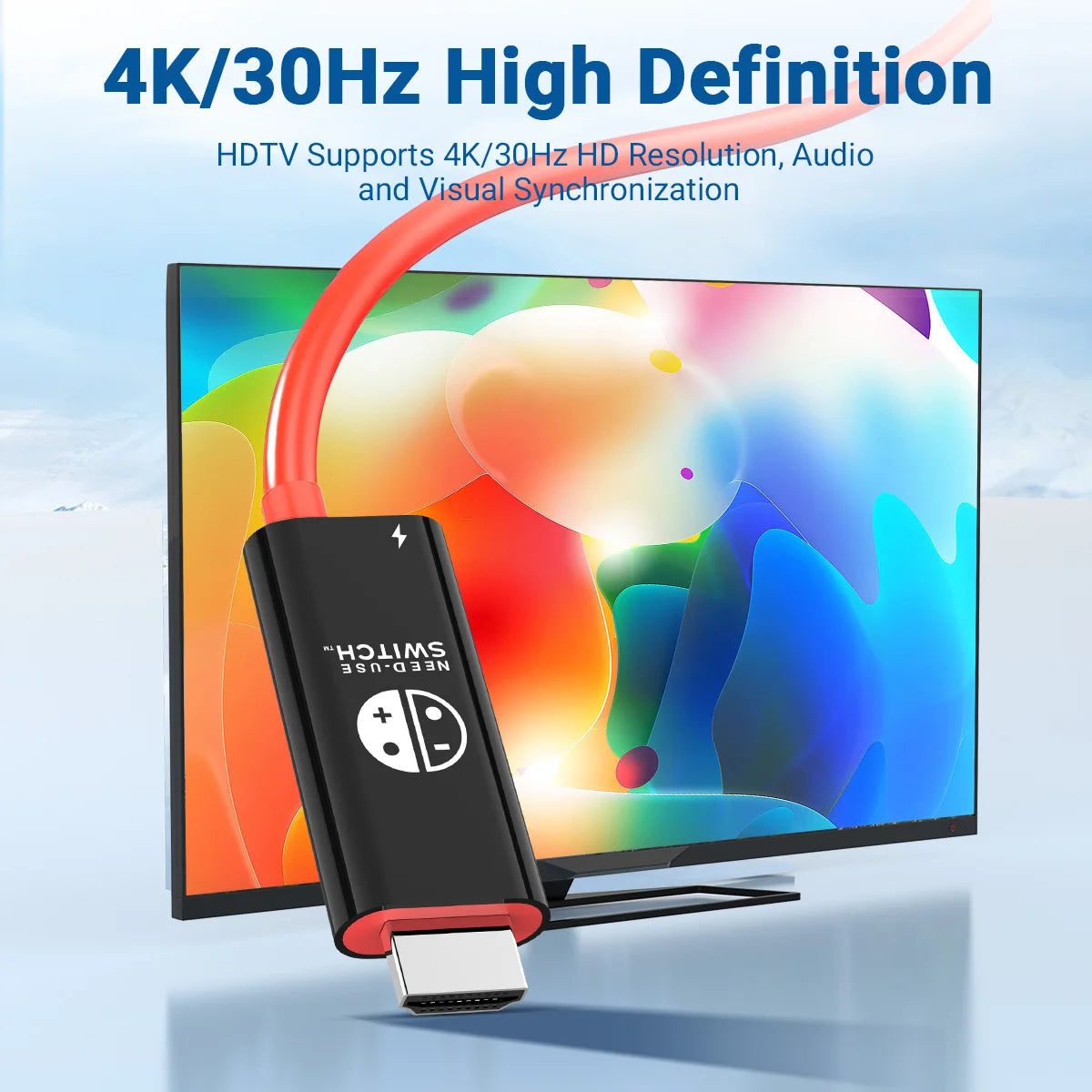 2M/6.6FT Switch Dock with 1080P@30Hz Output, USB C to HDMI Adapter with 100W PD Charging for Nintendo Switch/OLED, SteamDeck