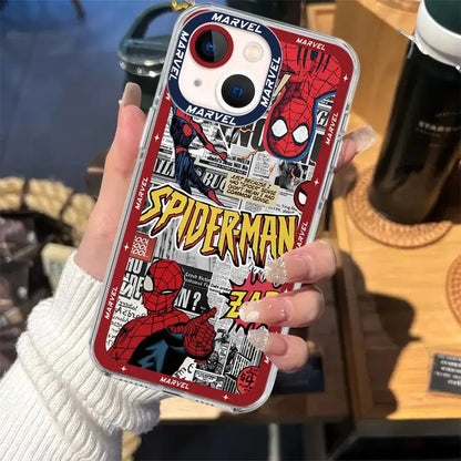 Spider-Mann Soft Phone Case for iPhone 14 16 Plus15 Pro Max 11 12 Mini 13 Pro Max SE 8 7 Plus XR X XS Max Clear Cover