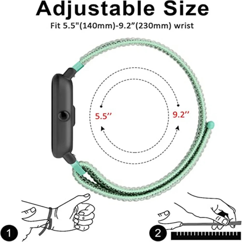 20mm 22mm Nylon Loop Strap for Amazfit GTR 42 47mm/GTR2/2e/3/3 Pro/4/GTS/GTS2/mini/3/4 Bracelet for Amazfit Bip-U-S/Stratos 2 2S