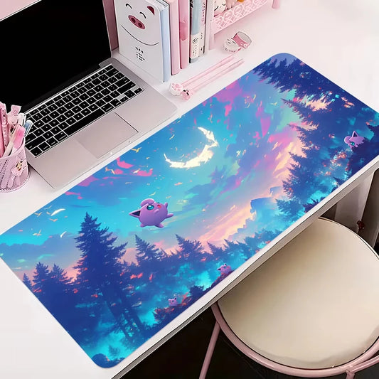 Gaming Mouse Pad Large Gamer Keyboard Desk Anime Mouse Mat Carpet P-pokemon Jigglypuff Rubber Playmat Notbook Pc Mousepad