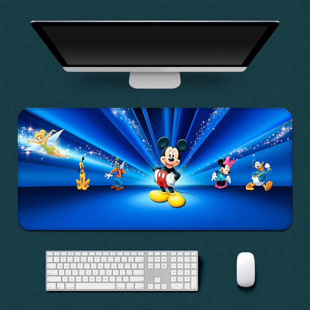 Cute Cartoon Mickey Minnie Mousepad HD Printing Computer Gamers Locking Edge Non-slip Mouse Pad XXL90x40cm Keyboard PC Desk Pad