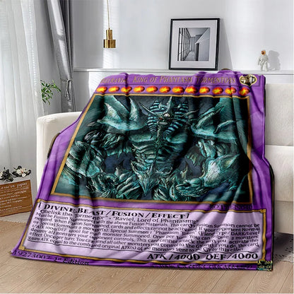 3D Monster Gold Card Cartoon  Yu-Gi-Oh Anime Dack Magician Game Soft Flannel Blanket