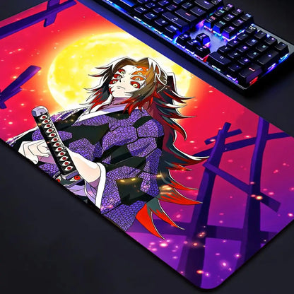 Anime Kawaii Demon Slayer Kokushibo Game Large Mouse Pad PC Accessories Anti Slip Keyboard Rubber Mousepad Office Soft Table Mat