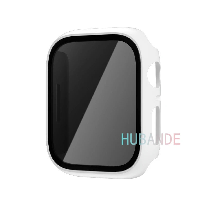 Glass+Cover For Apple Watch case 8 7 6 SE 5 3 iWatch Accessorie Screen Protector Apple watch serie 44mm 40mm 41mm 45mm 42mm 38mm