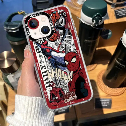Spider-Mann Soft Phone Case for iPhone 14 16 Plus15 Pro Max 11 12 Mini 13 Pro Max SE 8 7 Plus XR X XS Max Clear Cover