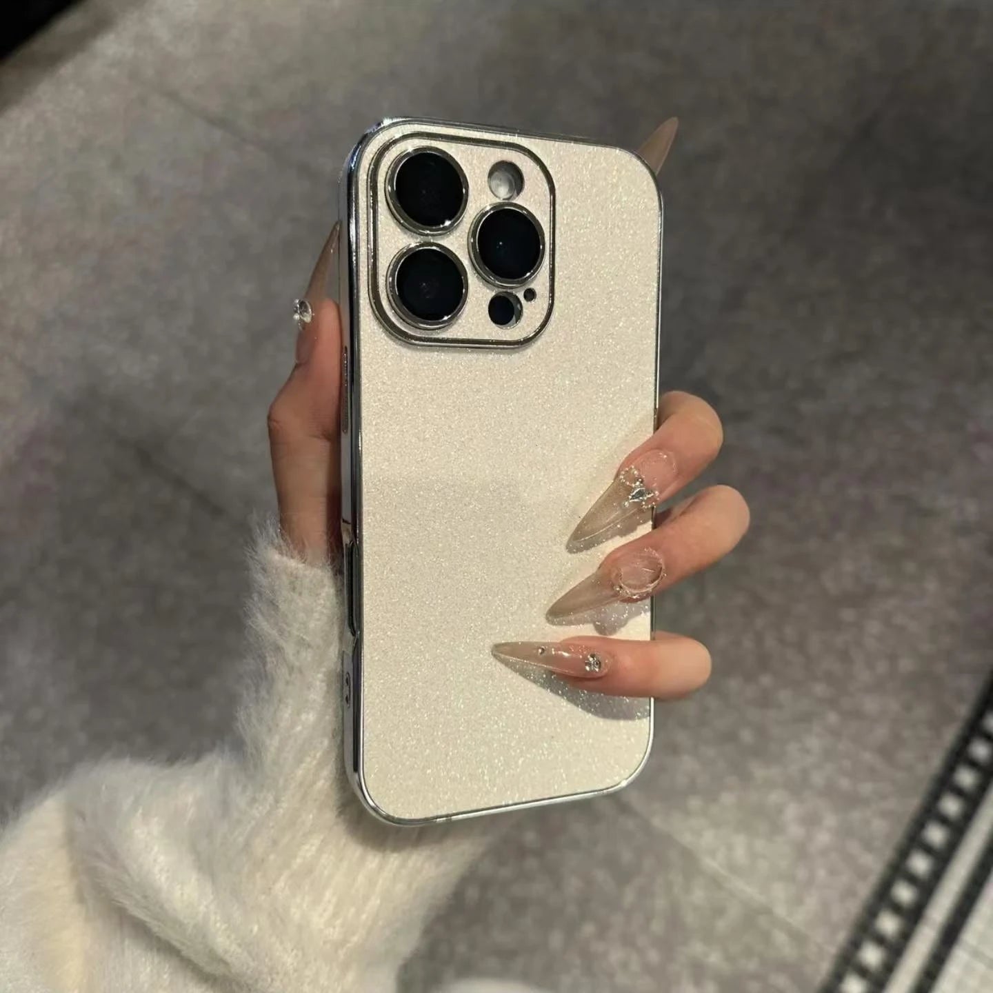 Luxury Bling Glitter Leather Case For iPhone 16 15 14 13 12 11 Pro Max Sparkling Soft Silicone Shockproof Plating Bumper Cover