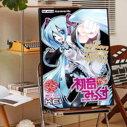 H-HATSUNE M-MIKU Poster Self-adhesive Art Poster Whitepaper Prints Posters Artwork Home Decor