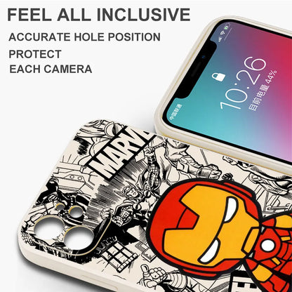 Cartoon Marvel Ironman Deadpool Case for iPhone 12 11 15 Plus X 7 8 13 Mini XR 14 Pro Max SE XS Soft Luxury Cover