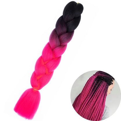 AZQUEEN 24 Inches Jumbo Braiding Hair Synthetic Hair Extensions Afro Ombre Crochet Braid Hair Wholesale For Women