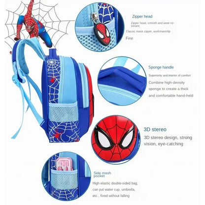 Cartoon Spider Man School Bag 3D Stereo Superhero Pattern Boy Backpack Children Kindergarten Backpack Cute Boys Children Gifts
