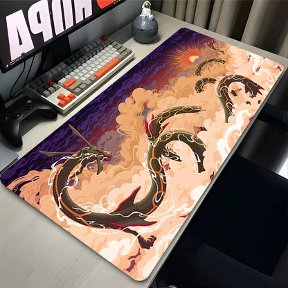 Anime Mouse Pad HD Printing Blastoise Charizard Fearow Computer Gaming Desk Accessories Edge Rubber P-pokemo Keyboard Playmat