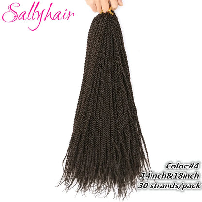 Sallyhair Synthetic Senegalese Twist 30Roots/Pack Crochet Braids Hair Brown Color Braid Hair Ombre Micro Senegal Braiding Hair