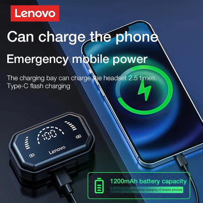 Lenovo LP3 Pro auriculares TWS Bluetooth 5,0 inalámbricos HIFI auriculares de música pantalla 1200mAh batería auriculares para juegos