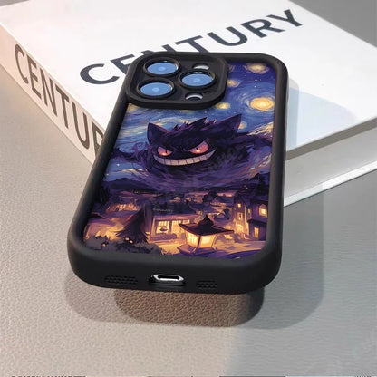 Oil Painting animation Case for iPhone 14 15 Pro Max 13 12 11 X XS XR 7 8 Plus SE 2020 Shockproof Soft Silicone Protective Cover