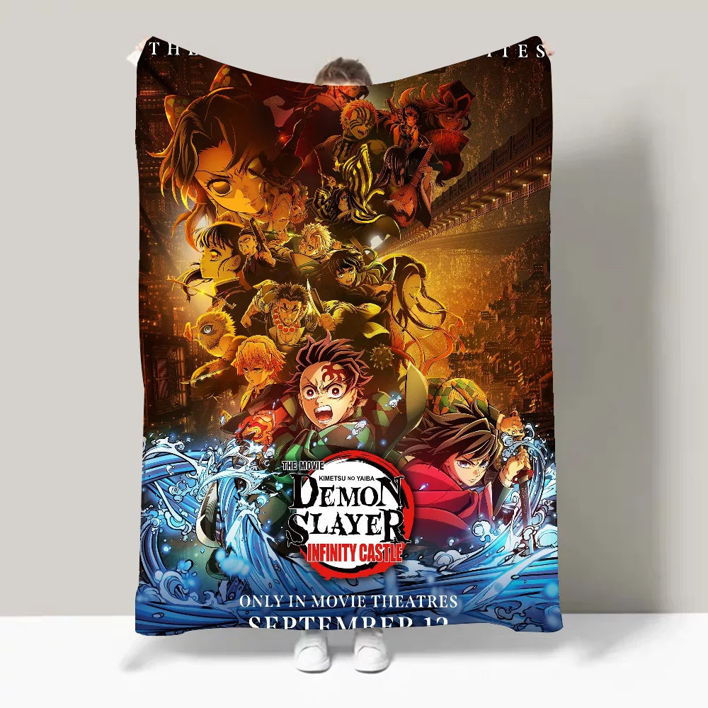 ANIME DEMON SLAYER Blanket Design Lightweight  For Dorms, Naps, Living Room, Office,Sofa,All-Season