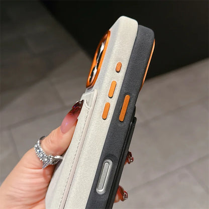 Magnetic Detachable PU Leather 2-in-1 Card Holder Shockproof Phone Case for iPhone 13/14/15/16 Pro Max Plus with Magsafe