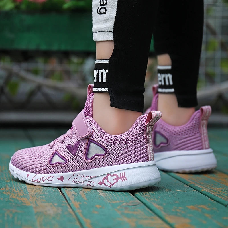 Girls Casual Shoes Light Mesh Sneakers Kids Summer Children Autumn Tenis Cute Sport Cartoon Female Running Sock Footwear 8