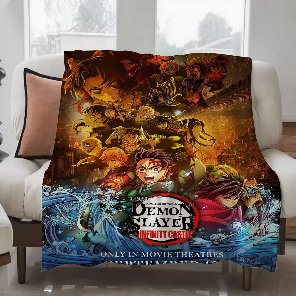 ANIME DEMON SLAYER Blanket Design Lightweight  For Dorms, Naps, Living Room, Office,Sofa,All-Season