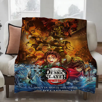ANIME DEMON SLAYER Blanket Design Lightweight  For Dorms, Naps, Living Room, Office,Sofa,All-Season
