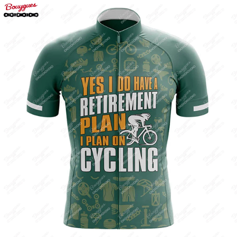 Men’s Short Sleeve Reflective MTB Cycling Jersey - Perfect for Retirement Plan enthusiasts, this Pro Team Downhill Mountain Bicycle Clothing is ideal for Summer rides