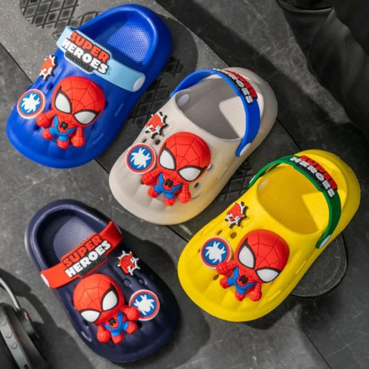 Disneyyy spiderr Man Summer Children Slipper 2024 New Fashion Cartoon Iron Man Indoor Non-slip Beach Sandals Boy Girl Garden Shoes