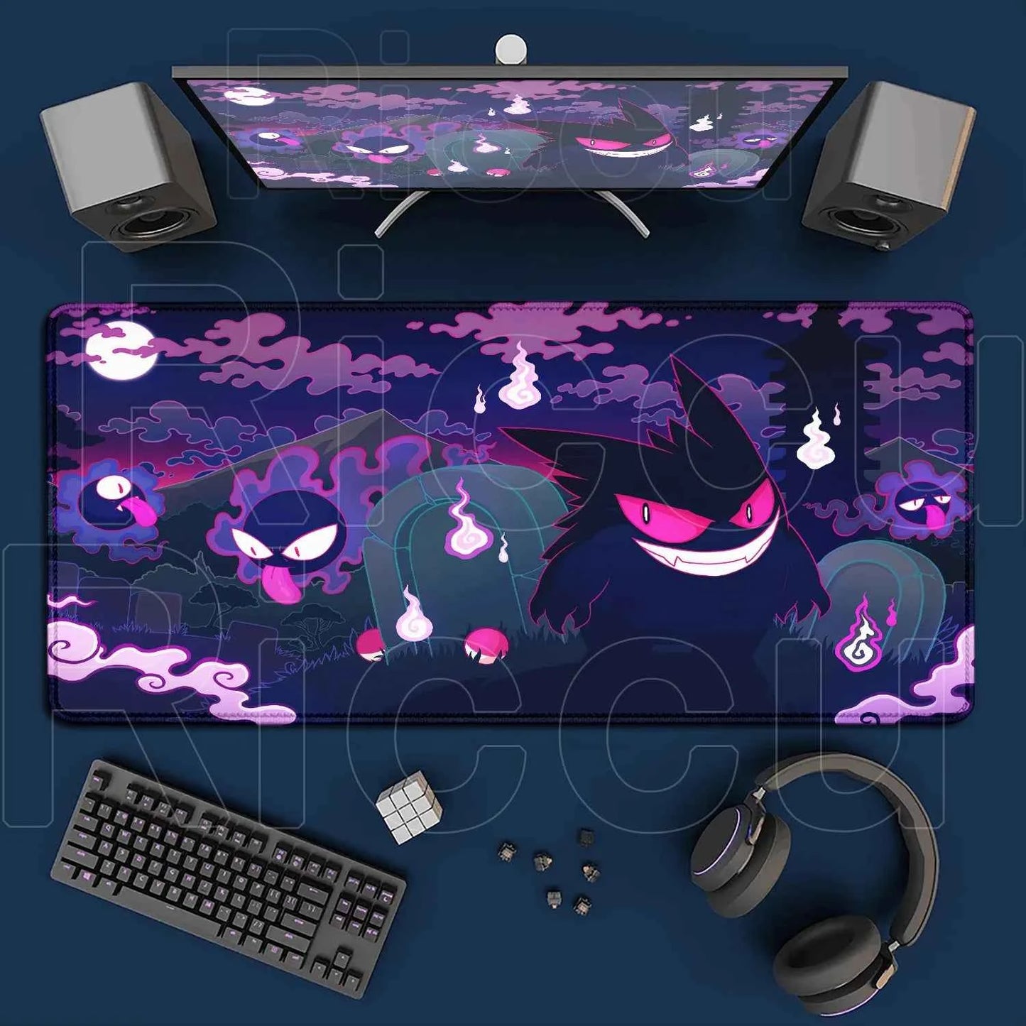 2026 New P-pokemon Gengar Wallpaper Cool Mouse Pad Gaming Large Anime Desk Keyboard Mats Non-slip Rubber Speed E-sports Mousepad