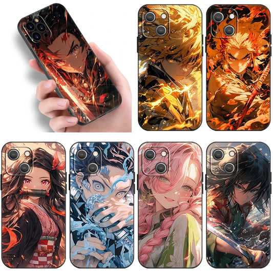 Anime Black Phone Case For Samsung Galaxy S24 Ultra,S23 Plus,S21 FE,S22 Ultra,S20 FE 5G,S10E,S10 Lite,S9 Plus Cover