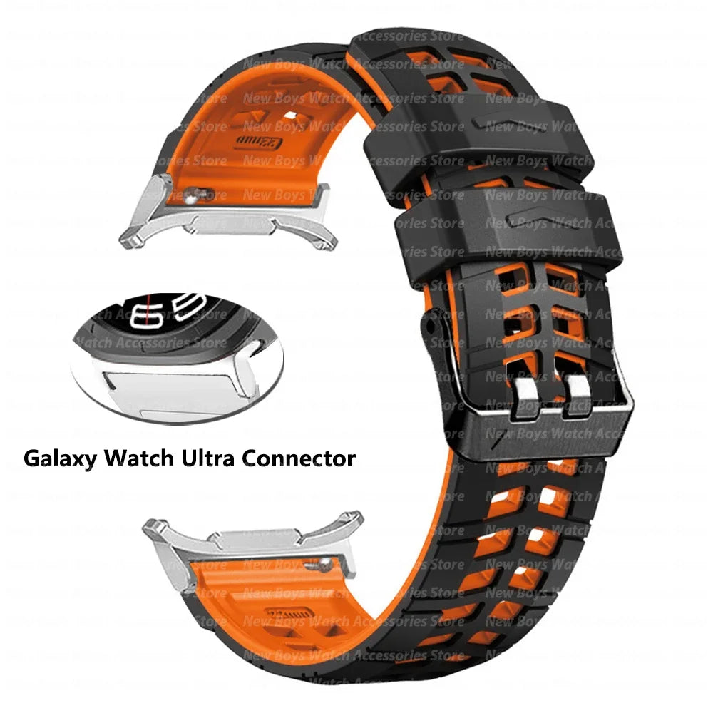 Silicone Band for Samsung Galaxy Watch Ultra 47mm Galaxy ULTRA 47MM No Gaps Quick Fit Sport Bracelet Curved End ultra 47 Strap