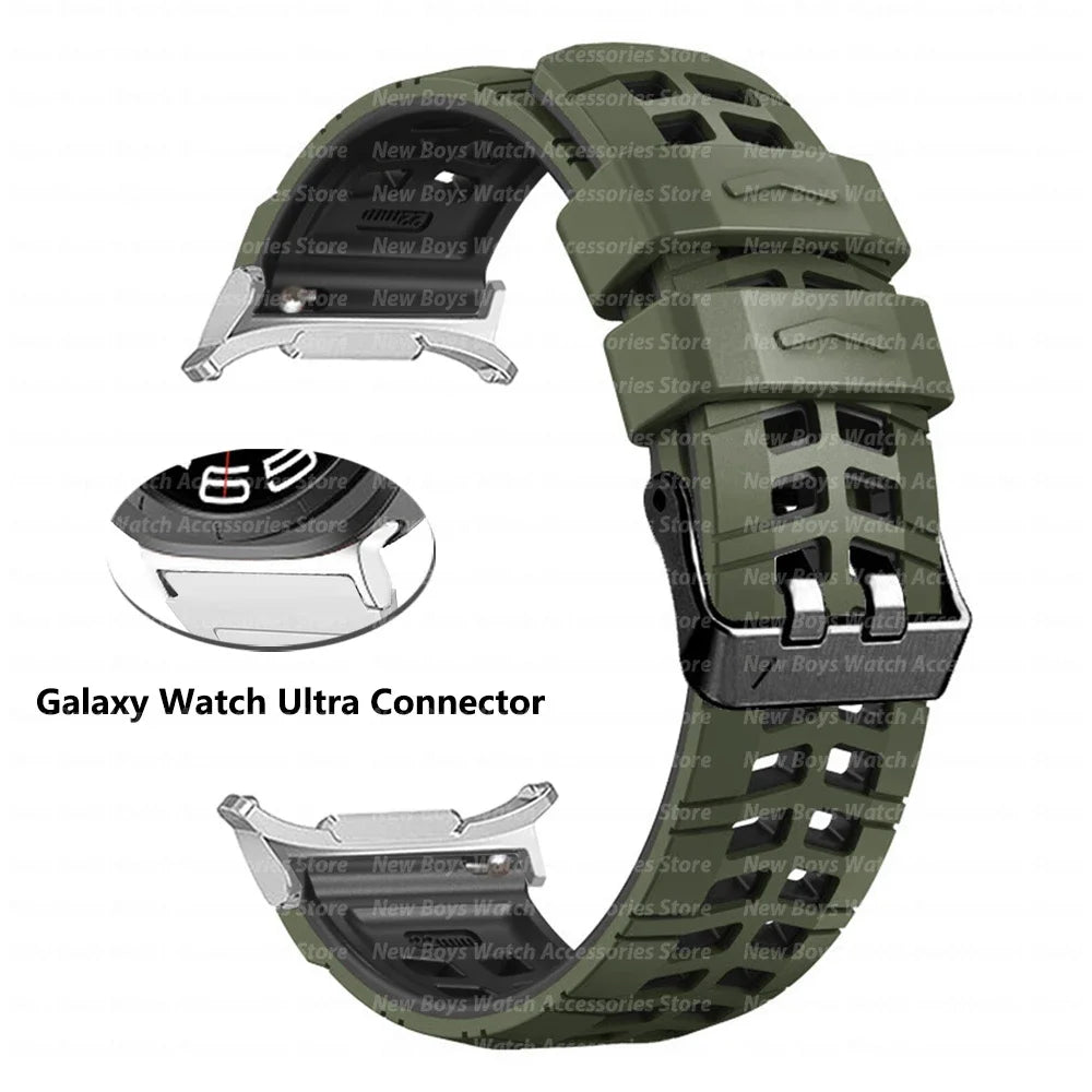 Silicone Band for Samsung Galaxy Watch Ultra 47mm Galaxy ULTRA 47MM No Gaps Quick Fit Sport Bracelet Curved End ultra 47 Strap