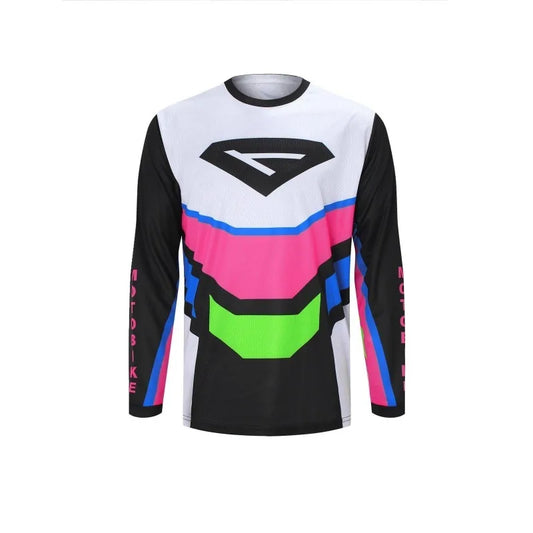 Men's Mountain Bike Off-road Motorcycle 3D Printed Breathable Long Sleeved T-shirt, Suitable for Downhill, BMX and Other Sports